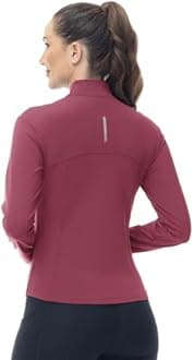 Gopune Women's Workout Athletic Jacket Lightweight Zip Up Yoga Slim Fit Tops with Pockets