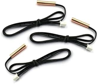 V TELESKY 5PCS Air Conditioning Temperature Sensor 5K 10K 15K 20K 25K 50K 100K Conditioner Tube Sensor Rubber Head Copper Head (10KCopper head)