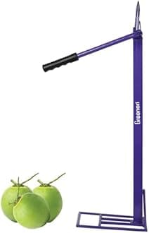 GREENON® Coconut Husk Peeler with Handle Grip | Small Weight 1.9Kg Naral Solini | Manual Coconut Outer Shell Extractor | Powder Coated Metal | Heavy Duty Dehusker Machine | Purple