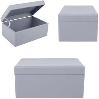 Creative Deco Large Grey Wooden Box Storage with Hinged Lid | 11.8 x 7.87 x 5.51 inches (+-0.5) | Gift Box Storage | Product NOT Intended for 15 Years OR Below