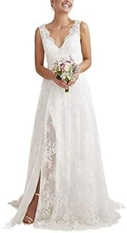 WaterDress Beach Wedding Dresses for Bride 2024 Long Sleeve Lace Boho Bridal Gowns for Women WDW001