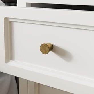 homdiy 10 Pack Antique Brass Cabinet Knobs Drawer Knobs Vintage Small Drawer Pulls Round Kitchen Cabinet Hardware