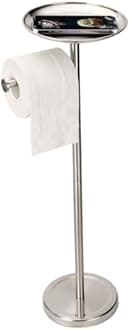 Tofix Freestanding Toilet Paper Holder with Shelf and Tray, Stainless Steel Base, Brushed Nickel