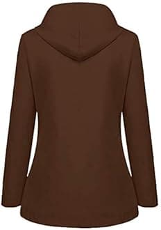 BOTCAM Women's Rain Jacket Large Sizes Waterproof: Windbreaker with Striped Lining Hood Thin Transition Jacket Windproof Plain Functional Outdoor Jacket S - 5XL, brown, XL