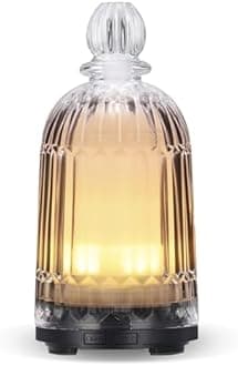TopWell Glass Oil Diffuser, Ultrasonic Aromatherapy Essential Oil Diffuser with Adjustable Mist.
