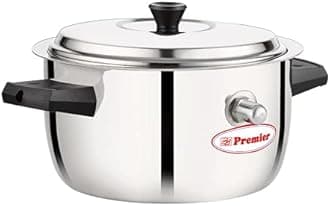 Premier Stainless Steel Milk Boiler 2 Litre with Whistle Indication and Induction Base, Lightweight, Durable Handle Heat Resistant, Easy to Use Dishwasher Safe Versatile Milk Boiler