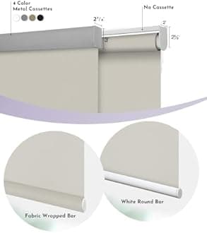 Graywind Motorized Roller Shades 100% Blackout Compatible with Alexa Google Waterproof Vinyl Cordless Remote Smart Blinds with Valance, Custom Size (A-Beige)