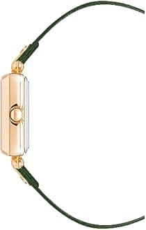 Anne Klein Women's Solar Powered Watch with Analog Display and Leather Bracelet AK3896RGGN, Green