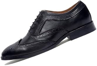 LOUIS STITCH Men's Formal Shoes | Handcrafted European Leather Brogues | Lace-Up Style for Business, Formal (IB-KX0Y-QHOZ)