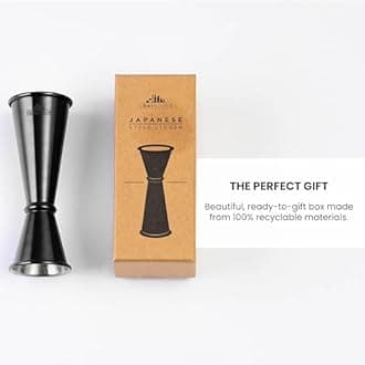 A Bar Above Premium Japanese Jigger with 8 Measurements Inside - Professional & Heavy-Duty 304 Stainless Steel Cocktail Double Jigger for Bartending (1 Jigger, Antique Copper)