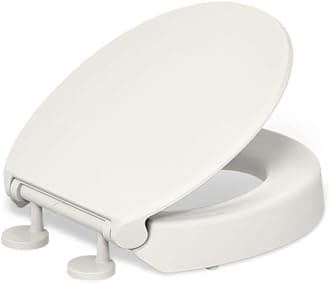 25876-96 Hyten Elevated Quiet-Close Toilet Seat, Biscuit, Round