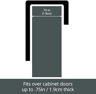 mDesign Steel Metal Wire Over Cabinet Towel Rack Storage Organizer - Hang on Cabinet or Door - Towel Bar Holder for Kitchen - Holds Hand Towels, Washcloths - Spira Collection - Silver