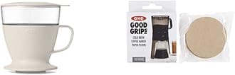 OXO Brew Single Serve Pour-Over Coffee Maker & Good Grips Coffee Maker Replacement Paper, Brown, 50 Per Box, CT, Cold Brew Filters, Count