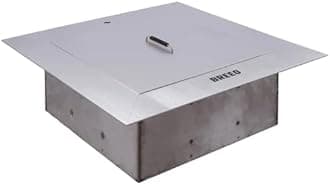 Breeo Zentro Stainless Steel Fire Pit Insert - Smokeless Firepit Ring Insert for Outdoor Fire Pit - for Outside Block, Stone, & Concrete Backyard Firepit Surrounds - Lid Included - Square 24"