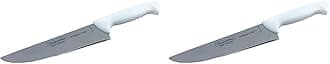 Tramontina Premium 8" Utility Knife Stainless Steel Blade with White Polypropylene Handle (Pack of 2)