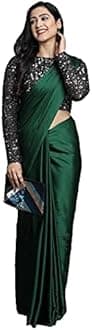 Mera Enterprise Women's Satin Silk Plain Saree