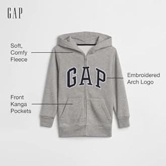 GAP Boy's Logo Hoodie Hooded Full Zip Sweatshirt