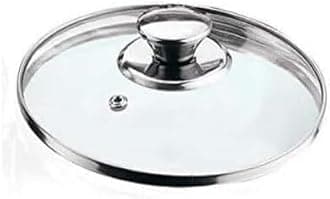 Saucepan Glass Lid Vented with Stainless Steel Knob and edged, fit most Saucepans, Round Casserole Dish and Frying Pans, (Glass Lid 26 cm)