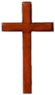Shalom Christian brown wooden cross 10cm hanging or holding mahogany crucifix