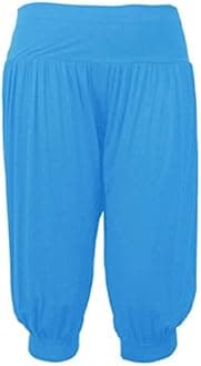 Womens Shorts Cropped Harem Pants 3/4 Baggy Ali Baba Yoga Trousers Stretch Leggings 8-26