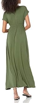 Amazon Essentials Women's Waisted Maxi Dress (Available in Plus Size)