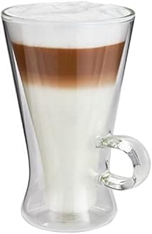 Judge Duo Grande Latte Glass Coffee Cups with Handle, Set of 2 Hollow Vacuum Sealed, Heat Resistant, 320ml Latte Cup