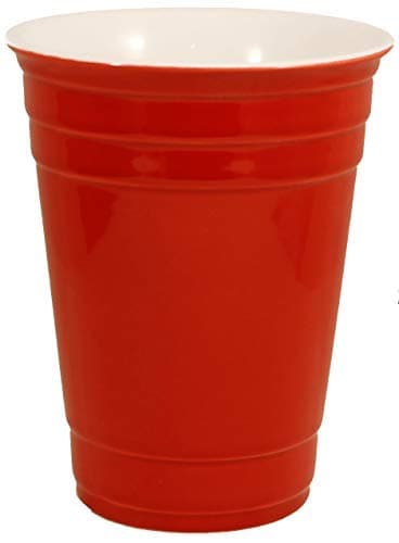 Red Solo Cup Ceramic Party Mugs with Pan Scraper (4-Pack, 14 Ounce)