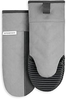 KitchenAid Kitchen Aid Beacon Oven Mitt Set, 5.75"x13", Cool Grey/Contour Silver