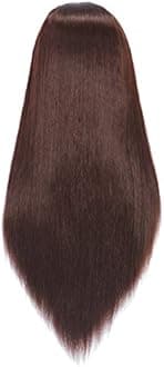 Hairingrid 26"-28" Mannequin Head Hair Styling Training Head Manikin Cosmetology Doll Head Synthetic Fiber Hair and Free Clamp Holder Stand (R71919LB0420) Dark brown-