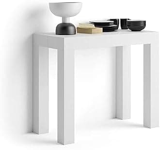 Mobili FiverFirst, Extendable Console Table, 45(305) x90 cm, White, Made In ItalyThe Forest Stewardship Council