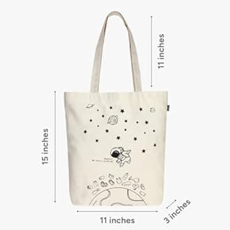 Eco Right Aesthetic Canvas Tote Bag for Women, Cute, Trendy & Reusable Cotton Bags for School, Shopping, Gym, Library and Beach, Perfect for Groceries, Gifts for Teachers