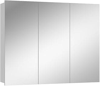 Vicco Bathroom mirror cabinet Sola, White, 100 x 79.8 cm with 3 doors