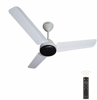 OCECO BLDC Fan 900mm White Energy Saving Ceiling Fan with Remote BEE 5 Star Rated Silent Operation Strong Air Delivery Elegant Finish