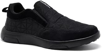 OrthoComfoot Men's Orthopedic Slip-On Loafers Walking Shoes: Arch Support Comfortable Plantar Fasciitis Shoes for Flat Feet, Causal Cushion Thick Sole Orthotic Loafers for Heel Foot Pain Relief