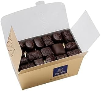 Leonidas Dark Belgian Chocolate, Assorted Praline, Butter Creams, Truffles & Ganache, Ballotin Box (750g 42pc Approx)