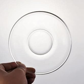 MOOZICO Clear Glass Saucer Set of 6 Only Saucers Without Cup for Serving Tea Coffee Snacks