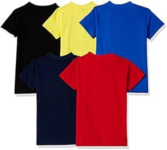 T2F Boy's Cotton Regular Fit T-Shirt(Pack of 5)