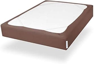 SPRINGSPIRIT Box Spring Cover Queen Size with Smooth and Elastic Woven Material, Alternates for Bed Skirt, Wrinkle & Fading Resistant, Washable, Dustproof, Brown