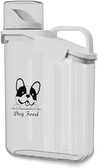 Brabtod Dog Food Storage Container Airtight |3 Qt/2.8 L Clear Plastic Dog Puppy Food Treats Container with Measuring Cup|Hold up to 3.8 lbs of Pet Food|Portable Food Containers for Travel| BPA Free