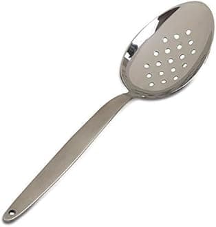 BNAZIND Chef Kunz Perforated Spoon | 18/10 Stainless Steel Plating 9 Inch Basting Quenelle Serving Plating Spoon (Perforated)