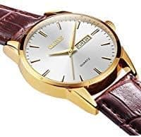 - Amazon Watches,Brown Leather Watch for Men,Men Day Date Watch,Men's Luminous Watch,Dress Watch for Men,Rose Gold Watch for Men,Men's Fashion Quartz Watch,Waterproof Brown Man Watches