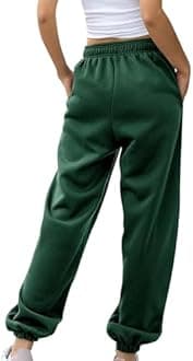 Womens Casual Joggers Cotton Sweatpants,Women Solid Color Trendy Athletic Pants,High Waisted Cute Sport Clothes