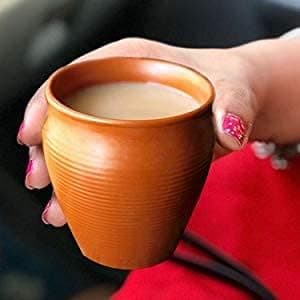 Pure Source India Tea or Coffee Cups 150 ML,Made by Earthen Glazed Terracotta Chai Kulhad for Tea and Coffee (Pack of 8)