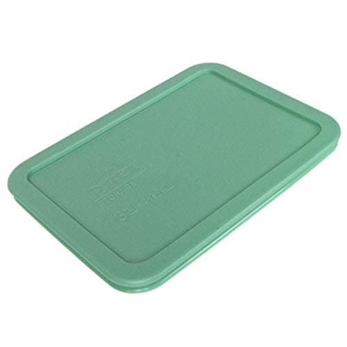 Pyrex Rectangular 3 Cup (750ml) Plastic Storage Cover (1, Green) by Pyrex