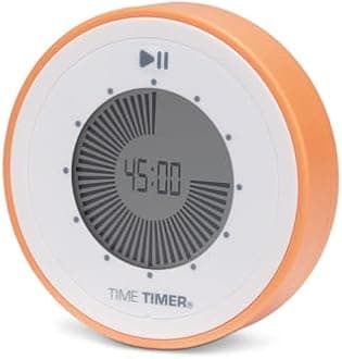 TIME TIMER Twist 90 Minute Digital Countdown Clock for Learning in the Classroom for Kids, Home School Learning Tool, Desk Clock for Teachers, Practice and Kitchen Timer (Dreamsicle Orange)