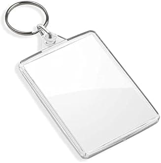 DSL Blank Photo Insert Keychains - 50x35mm - Translucent Clear Acrylic Key Rings for Double - Sided Photos - Small Picture Frames for Family, Friends, Gifts & Craft