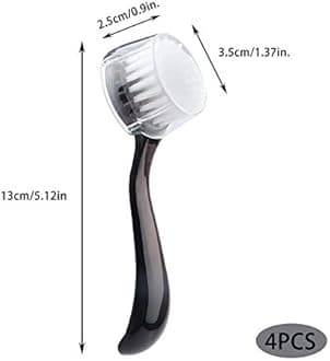 Facial Cleansing Brush, Facial Exfoliating Brush Face Wash Scrub Exfoliator Brush for Makeup Skincare Removal, 4 Pack (Transparent Black)