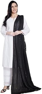 RANI SAAHIBA Women's Cotton Embroidered Dupatta