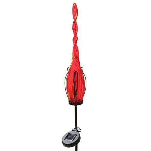 Red Carpet Studios Solar Light with Stake, Red and Yellow Swirl