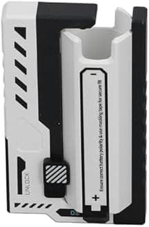 Portable Power Bank, Replaceable Battery Charger, Mobile Power Box with Symmetrical Design, Golden Copper Shrapnel, ECO Mode, for IOS Phone, BT Devices, Indoor & Outdoor (White)